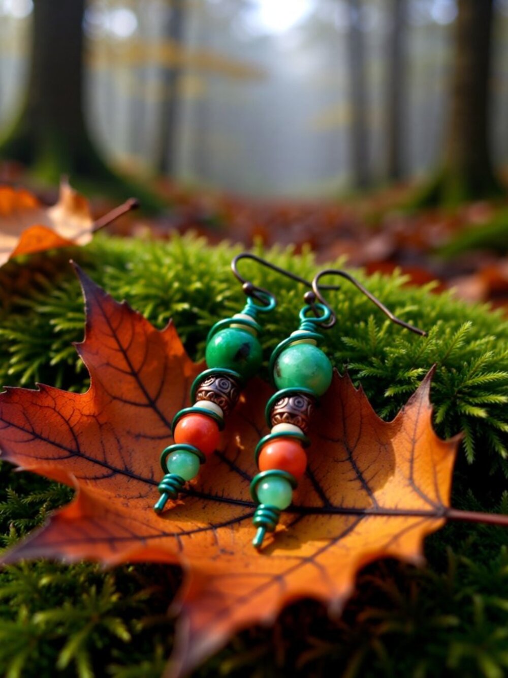 Ready for Fall??? Spicy & Spunky Dangle Earrings - Handmade Wire Wrapped Unique